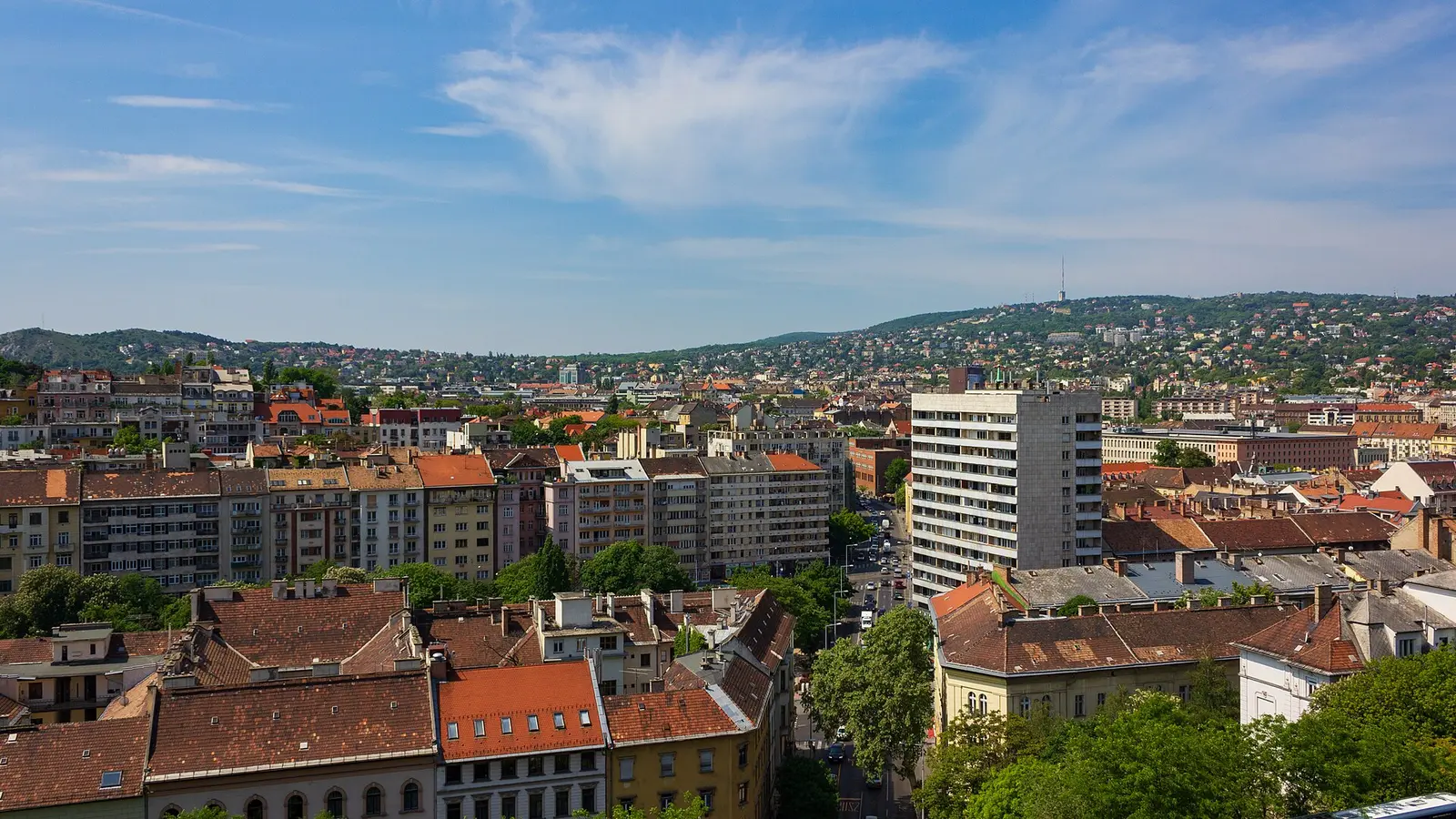 Veduta urbana di Budapest dal Castello di Buda.