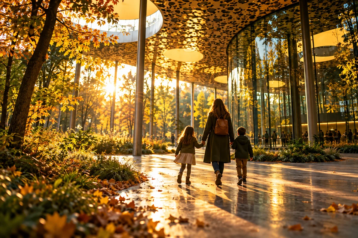 Famiglia nel parco Városliget, interpretazione illustrativa